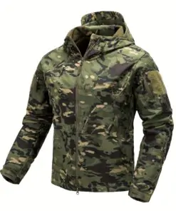 Alternative view of Men's Camo Soft Shell Jacket - Windproof, Warm, Fleece-Lined for Hunting & Winter Outdoor Activities