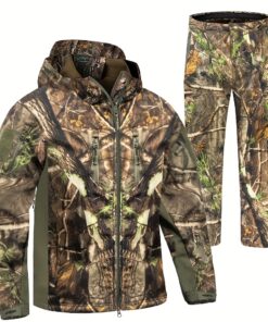 [Warm Camo Hunting Suit] Quiet Warm Camo Hunting Clothes for Men - Water Resistant Hunting Suit - Hunting Jacket And Pants for Deer Duck Bow Hunt