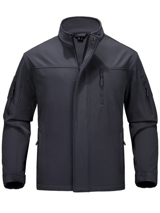 Men'S Soft Shell Windproof Jacket 6 Pockets Polyester Fleece Lining Hiking Winter Jacket Windbreaker Outwear Binded Cuff Perfect For Hunting, Fishing, Hiking, Camping, Climbing - Image 5