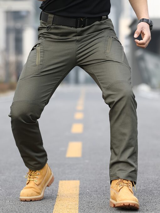 Men's IX9 Tactical Overalls - Durable, & Scratch-Resistant Polyester Cargo Pants with Multiple Pockets for Outdoor Activities & Casual Wear, All-Season Comfort - Image 2