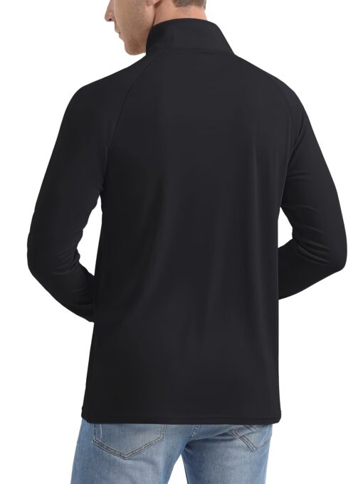 Men's UPF 50+ Sun Protection Long Sleeve Shirt - Lightweight Breathable Moisture-Wicking Quick-Dry Polyester with 1/4 Zip Stand Collar for Fishing, Running, Golf, Cycling, Hiking - Summer Outdoor Sports Shirt, Sun Protection Shirt - Image 10
