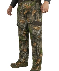 Men's Tactical Camo Pants - Warm Fleece-Lined, Multi-Pocket Soft Shell for Hiking, Outdoor & Casual Wear - Autumn/Winter Collection, Realistic Forest Print, Durable & High Quality Design, Hiking Apparel | Autumn Camouflage Pattern | Ripresistant Fabric