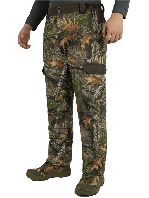 Men's Tactical Camo Pants - Warm Fleece-Lined, Multi-Pocket Soft Shell for Hiking, Outdoor & Casual Wear - Autumn/Winter Collection, Realistic Forest Print, Durable & High Quality Design, Hiking Apparel | Autumn Camouflage Pattern | Ripresistant Fabric