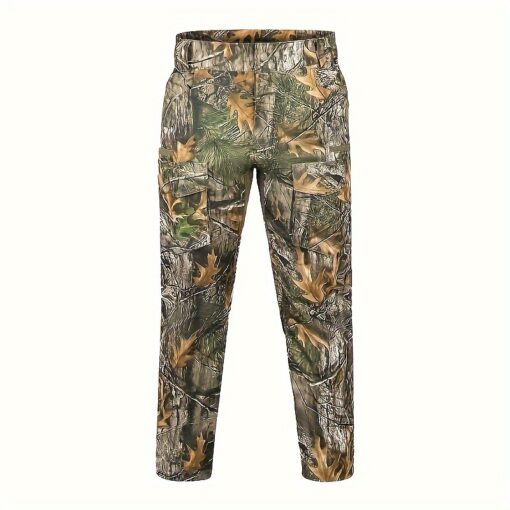 Large Size Water-Resistant Ripstop Mens Camo Hunting Pants With 9 Pockets For Turkey Hunting