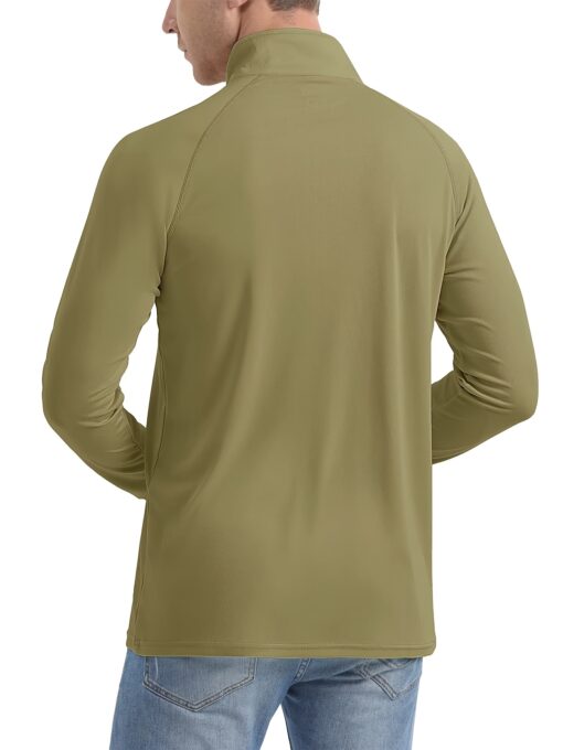 Men's UPF 50+ Sun Protection Long Sleeve Shirt - Lightweight Breathable Moisture-Wicking Quick-Dry Polyester with 1/4 Zip Stand Collar for Fishing, Running, Golf, Cycling, Hiking - Summer Outdoor Sports Shirt, Sun Protection Shirt - Image 6