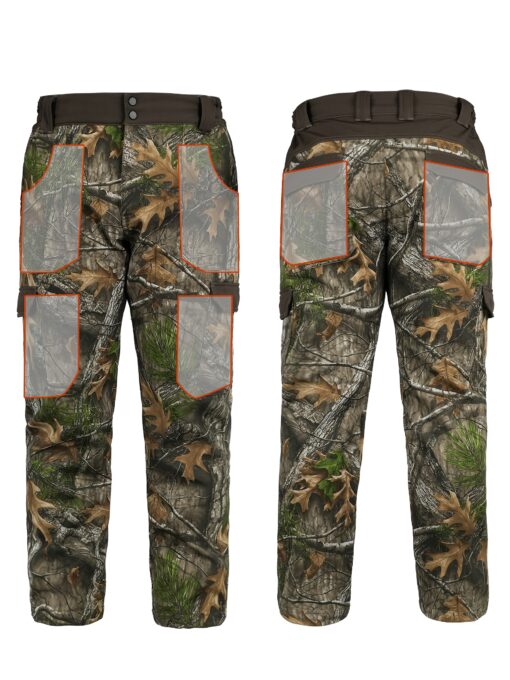 Men's Tactical Camo Pants - Warm Fleece-Lined, Multi-Pocket Soft Shell for Hiking, Outdoor & Casual Wear - Autumn/Winter Collection, Realistic Forest Print, Durable & High Quality Design, Hiking Apparel | Autumn Camouflage Pattern | Ripresistant Fabric - Image 5