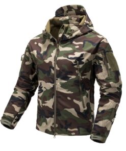 Men's Camo Soft Shell Jacket - Windproof, Warm, Fleece-Lined for Hunting & Winter Outdoor Activities