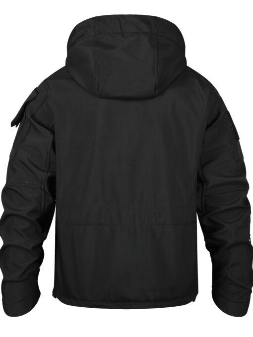 Men's Tactical Hooded Jacket - Soft Shell, Windproof, Fleece-Lined with Multiple Pockets for Warmth & Comfort, Olive Green with Black Accents, Perfect for Hiking, Outdoor, and Casual Wear - Image 9