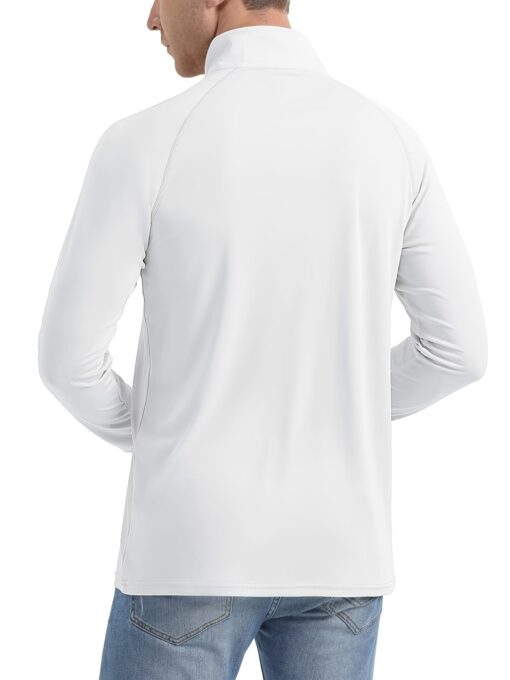 Men's UPF 50+ Sun Protection Long Sleeve Shirt - Lightweight Breathable Moisture-Wicking Quick-Dry Polyester with 1/4 Zip Stand Collar for Fishing, Running, Golf, Cycling, Hiking - Summer Outdoor Sports Shirt, Sun Protection Shirt - Image 7