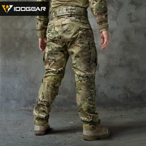 Men's Tactical Combat Pants with Hidden Knee Pads - Camo Ripstop Outdoor Trousers, Multi-Pocket Design, Elastic Waist & 50% Blend for Hunting, Fishing, Airsoft (S-XXL), Airsoft Gear, Rugged Design, Flexible Comfort - Image 10