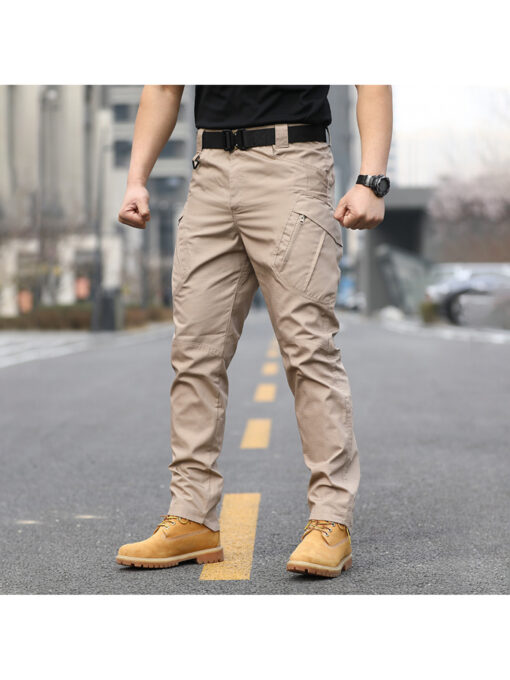 Men's IX9 Tactical Overalls - Durable, & Scratch-Resistant Polyester Cargo Pants with Multiple Pockets for Outdoor Activities & Casual Wear, All-Season Comfort - Image 7