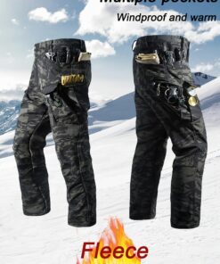 Men'S Outdoor Fleece-Lined Long Pants Designed for Warmth And Cold, Featuring Multiple Pockets, Durable And Tear-Resistant Fabric, Suitable for Autumn And Winter Outings, Camping, Leisure, Sports, Climbing, And Hiking.
