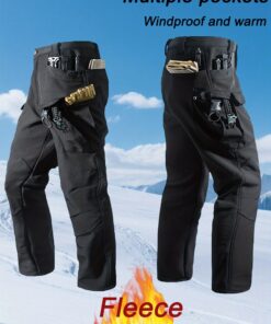 Alternative view of Men'S Outdoor Fleece-Lined Long Pants Designed for Warmth And Cold, Featuring Multiple Pockets, Durable And Tear-Resistant Fabric, Suitable for Autumn And Winter Outings, Camping, Leisure, Sports, Climbing, And Hiking.