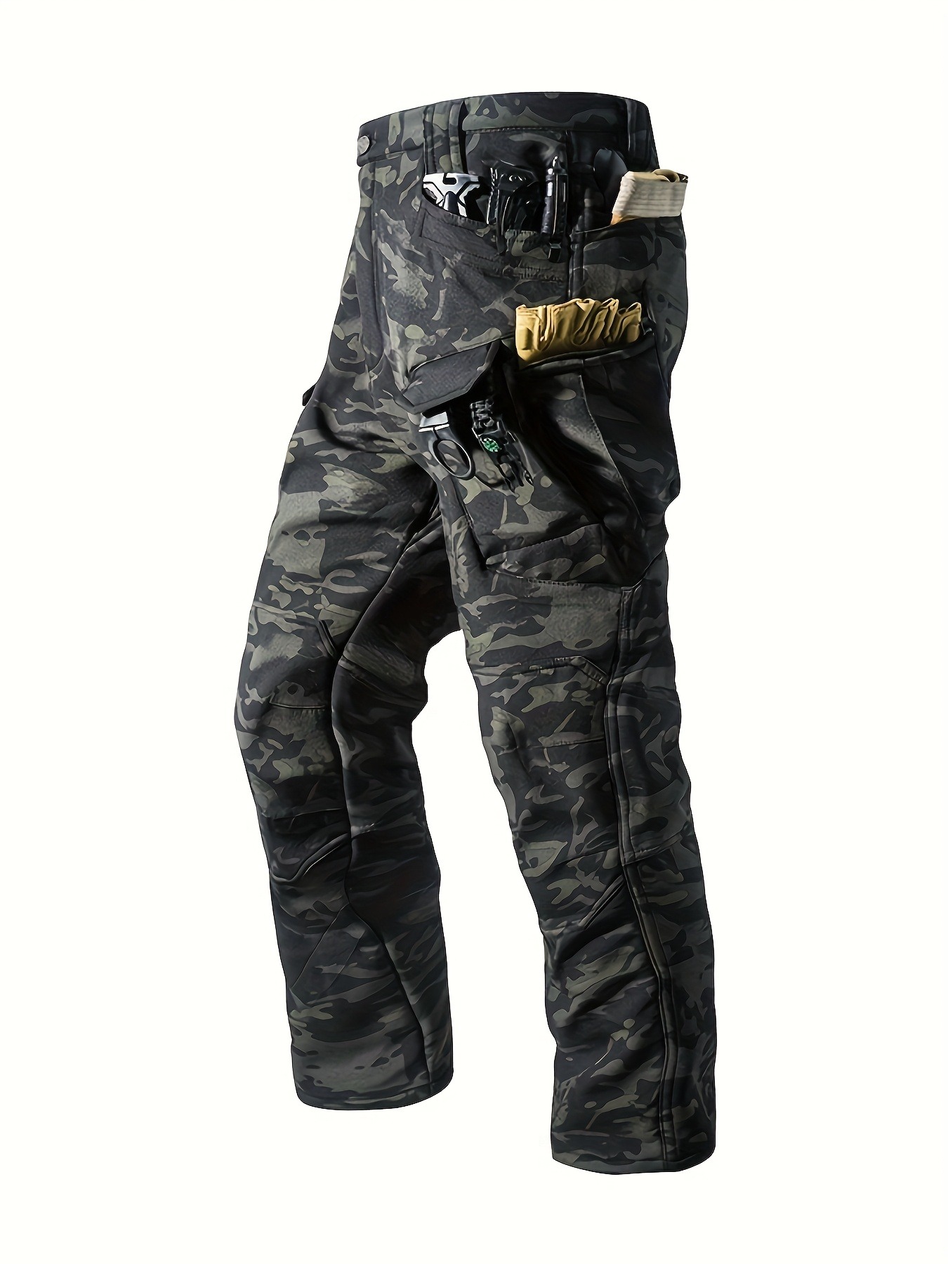 Men'S Outdoor Fleece-Lined Long Pants Designed for Warmth And Cold, Featuring Multiple Pockets, Durable And Tear-Resistant Fabric, Suitable for Autumn And Winter Outings, Camping, Leisure, Sports, Climbing, And Hiking. - Image 8