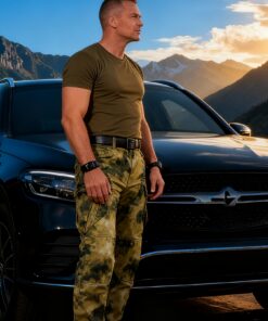 Alternative view of Men's Thermal Fleece-Lined Tactical Pants - Heavy-Duty Outdoor Softshell Workwear with Loose-Fit, Thickened for Hiking, Hunting, Winter - Casual Solid Color (Regular Length) suitable for Autumn/Winter