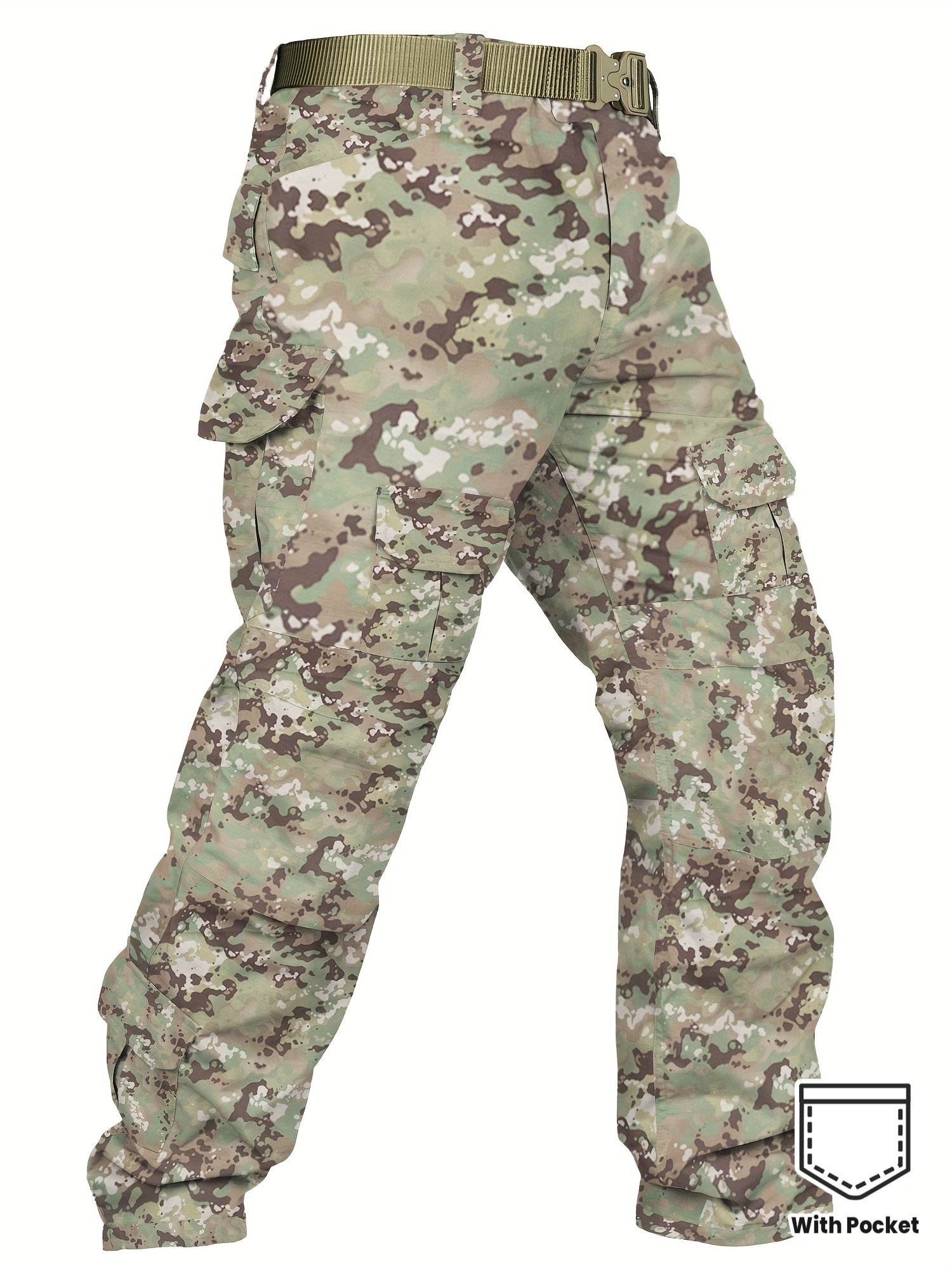 Outdoors Hunting Hiking Tactical Pants For Men, 10 Pockets, Tear-Resistant Outdoor Work Cargo Pants Workwear